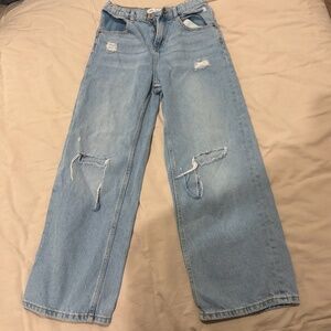 Zara Light Wash Jeans Wide Leg